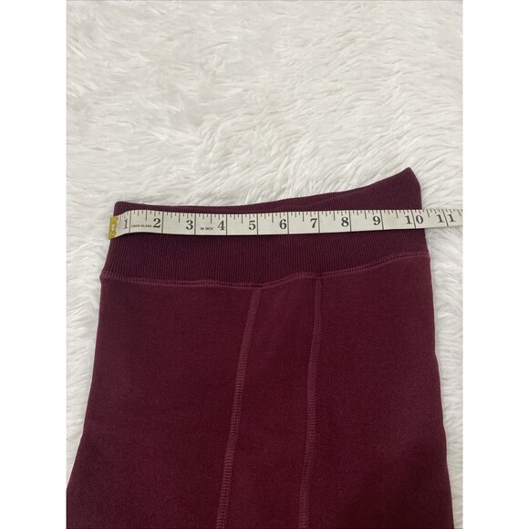 Winter Warm Tight Leggings One Size Burgundy Thermal  Stretch Fleece Lined Thick - Picture 9 of 10